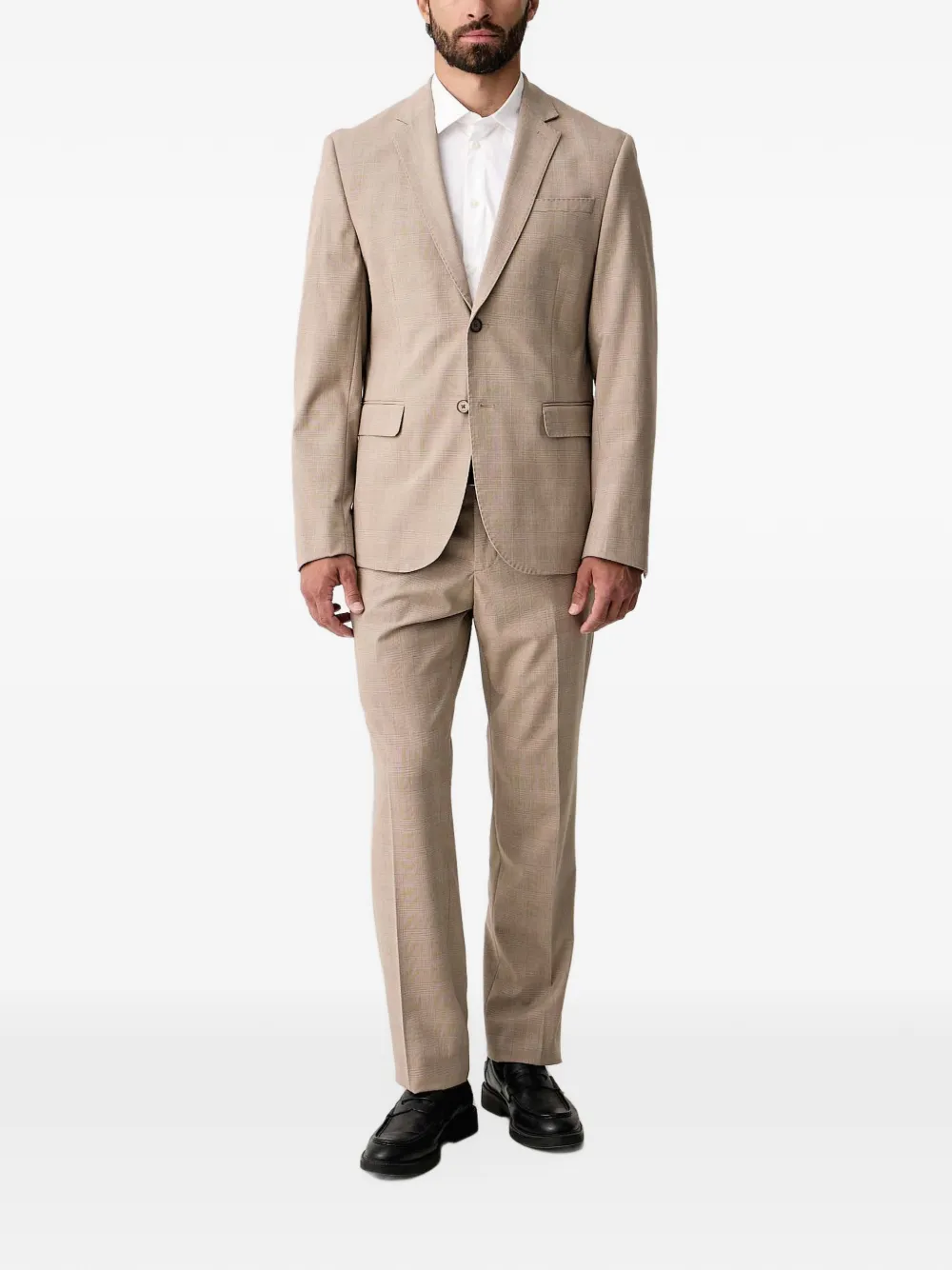 GUESS USA checked-pattern blazer jacket Beige