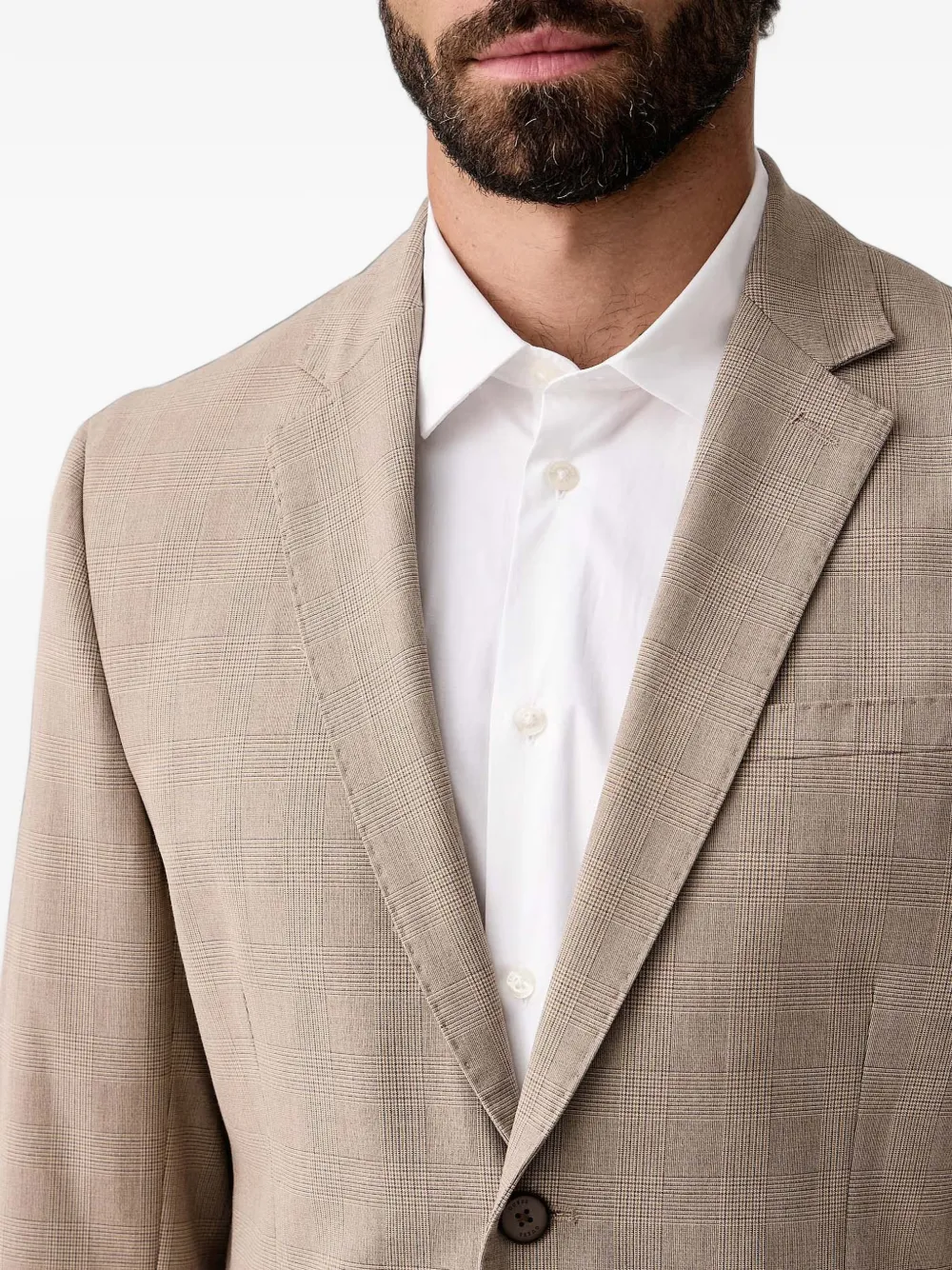 GUESS USA checked-pattern blazer jacket Beige