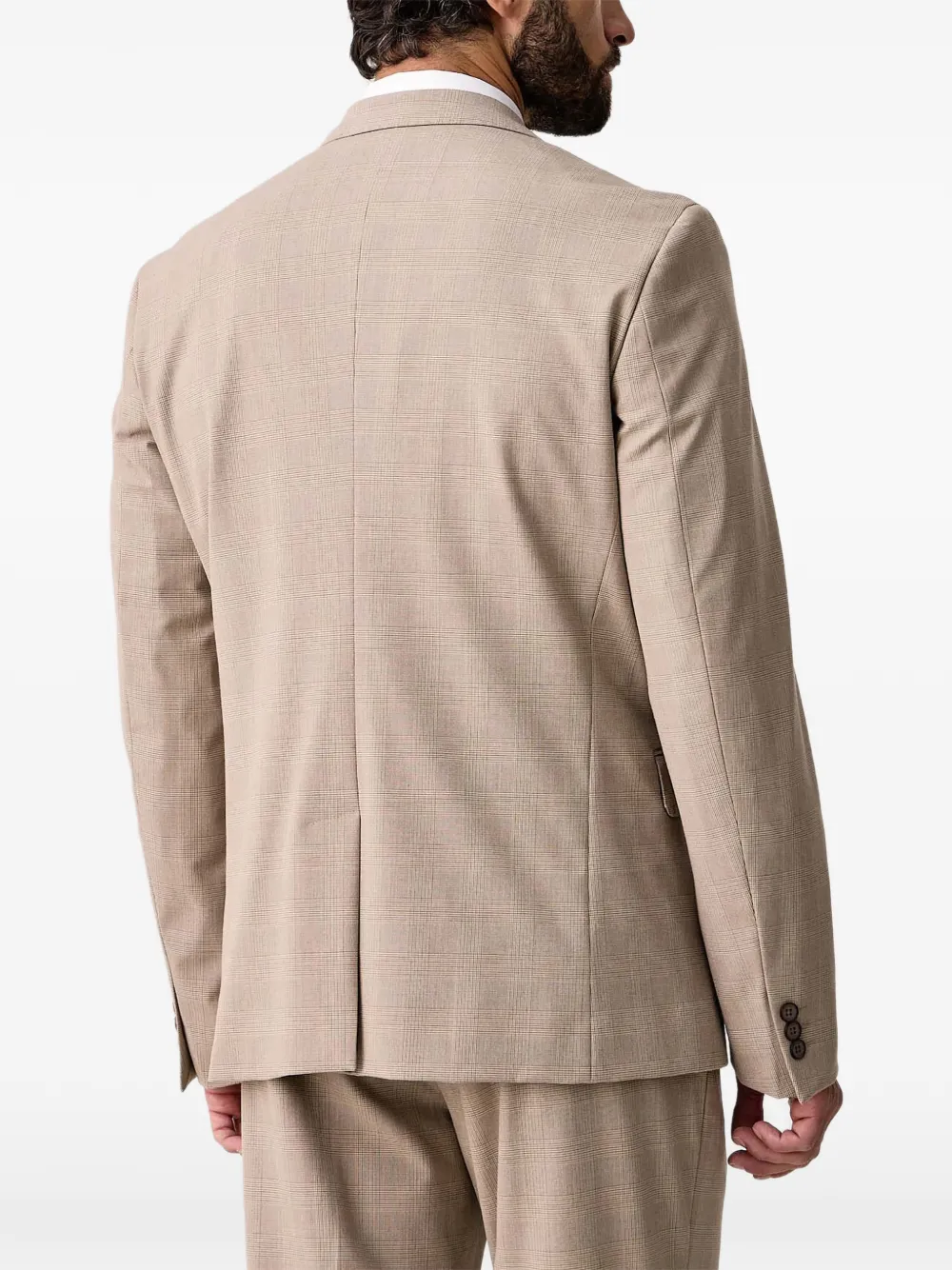 GUESS USA checked-pattern blazer jacket Beige