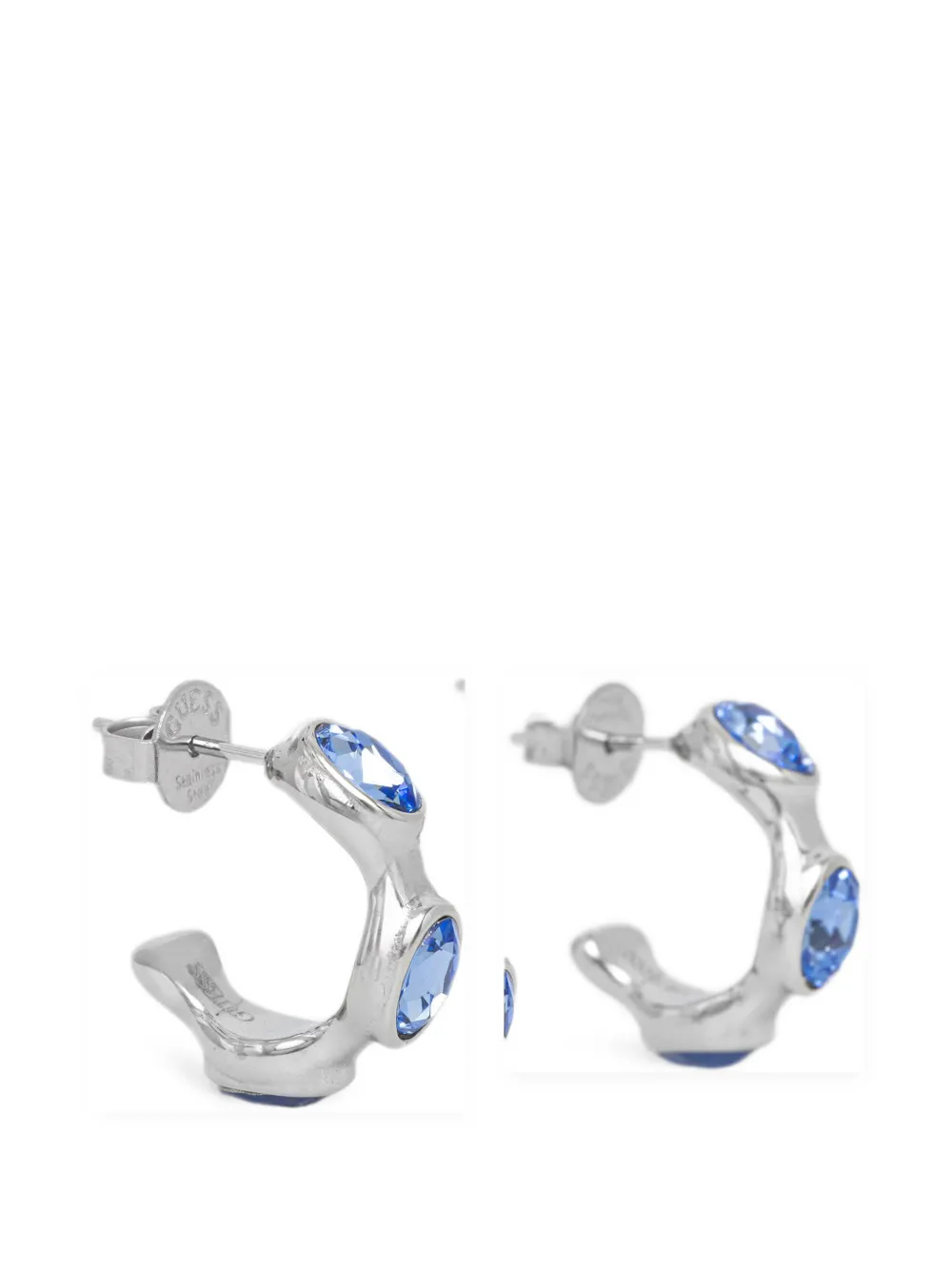 GUESS USA Divine crystal-embellished hoop earrings - Silber