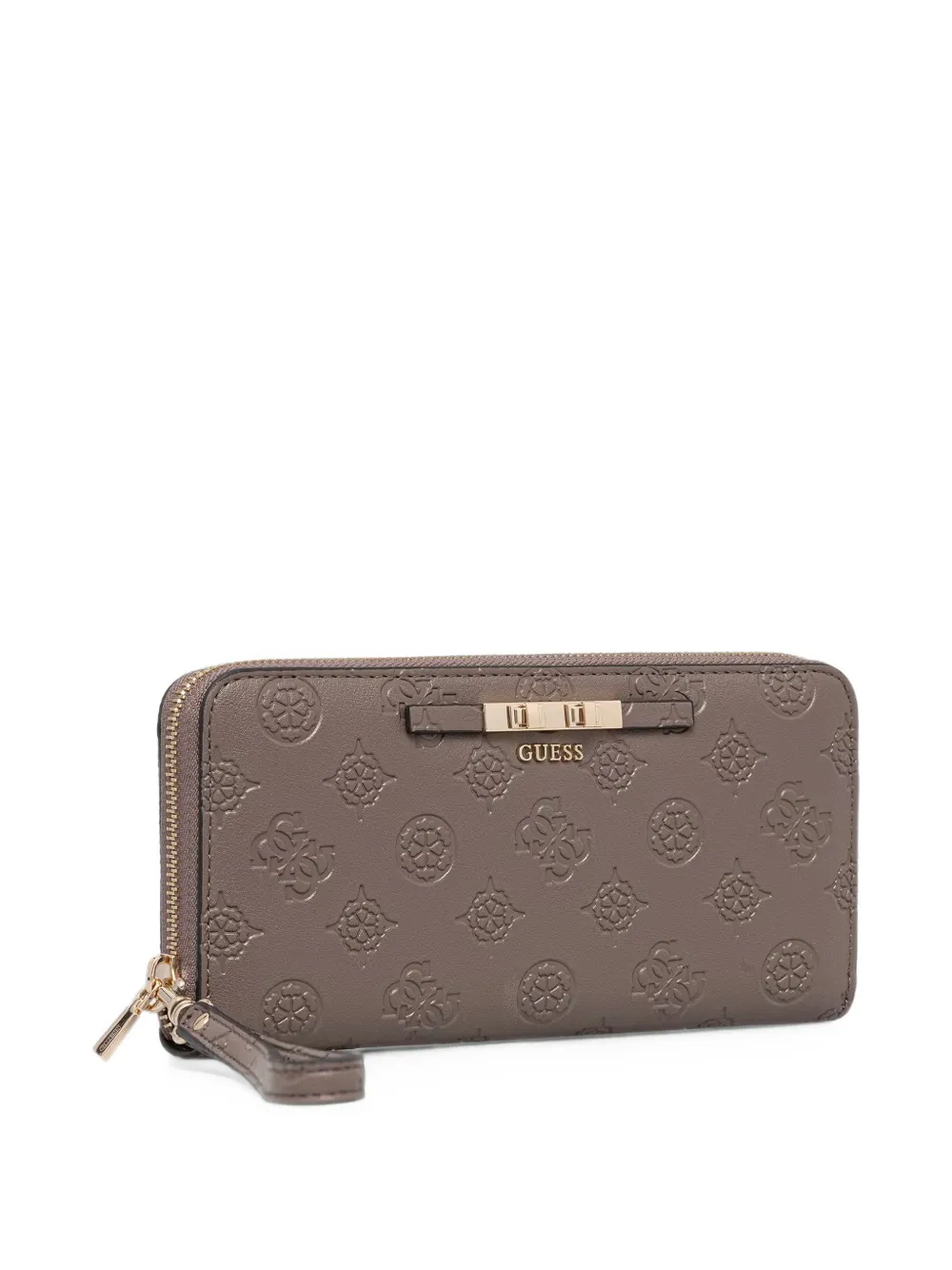 GUESS USA Carmella logo-embossed zip-around wallet Beige
