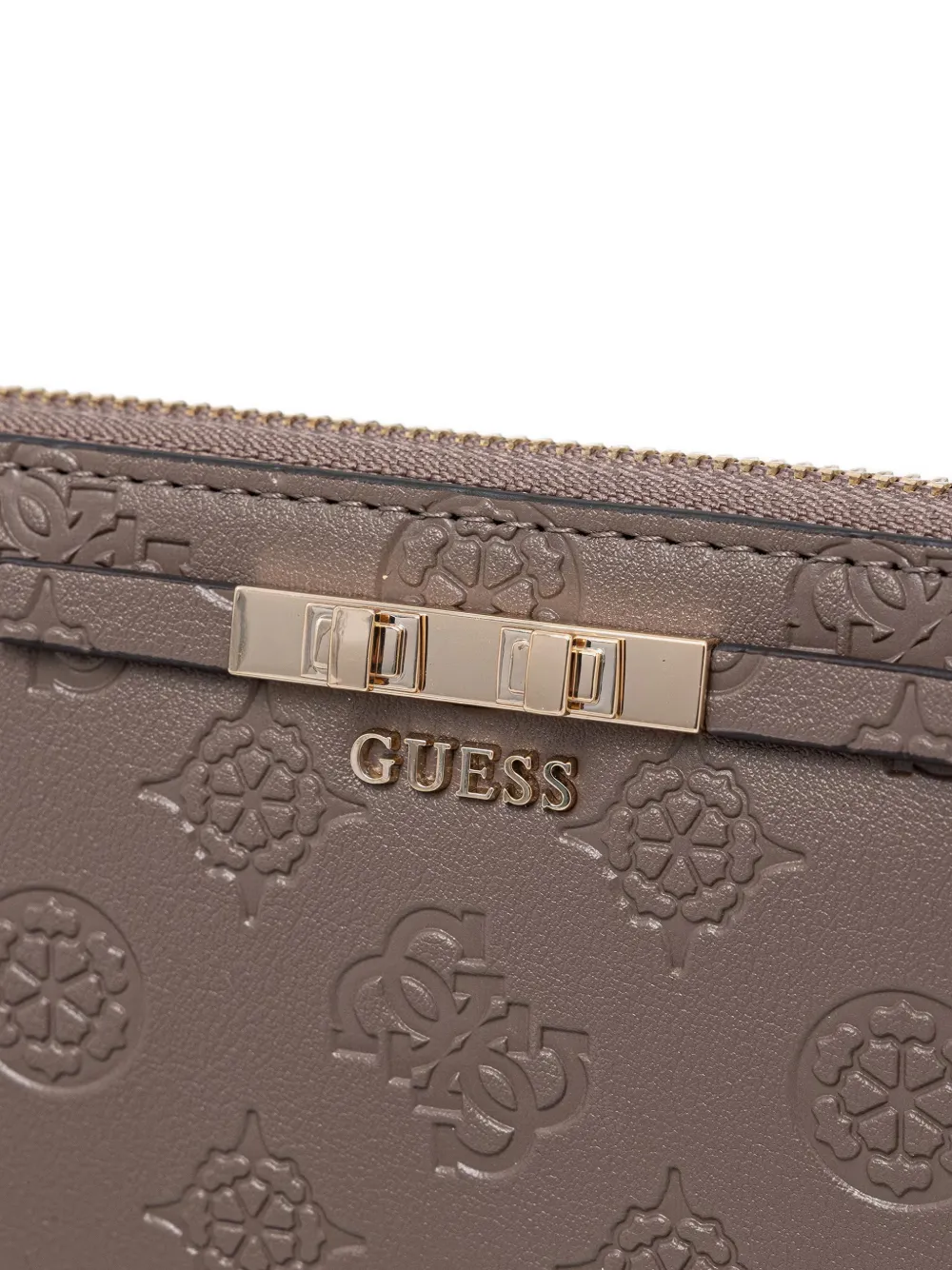 GUESS USA Carmella logo-embossed zip-around wallet Beige