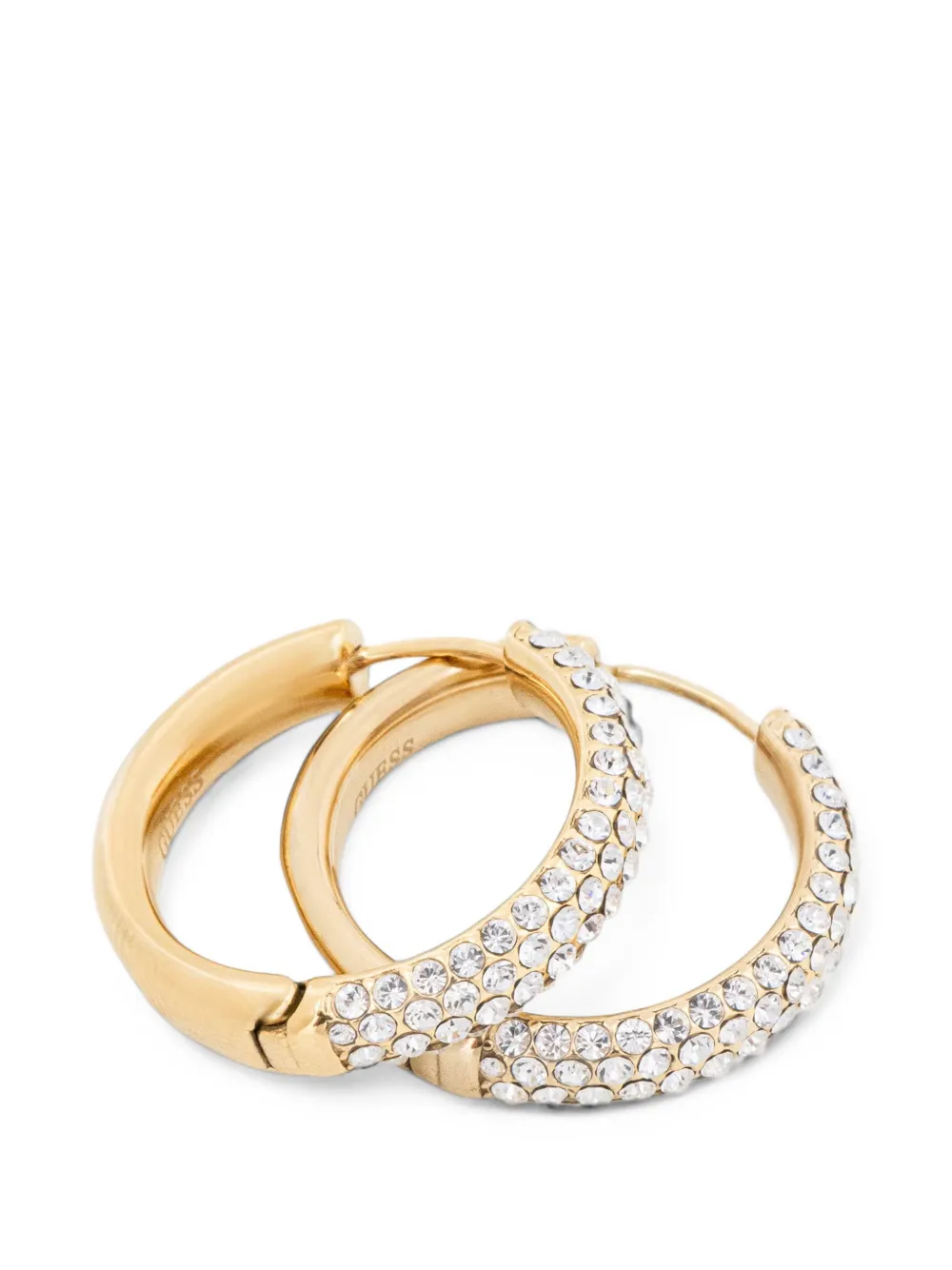 GUESS USA crystal-embellished hoop earrings - Gold