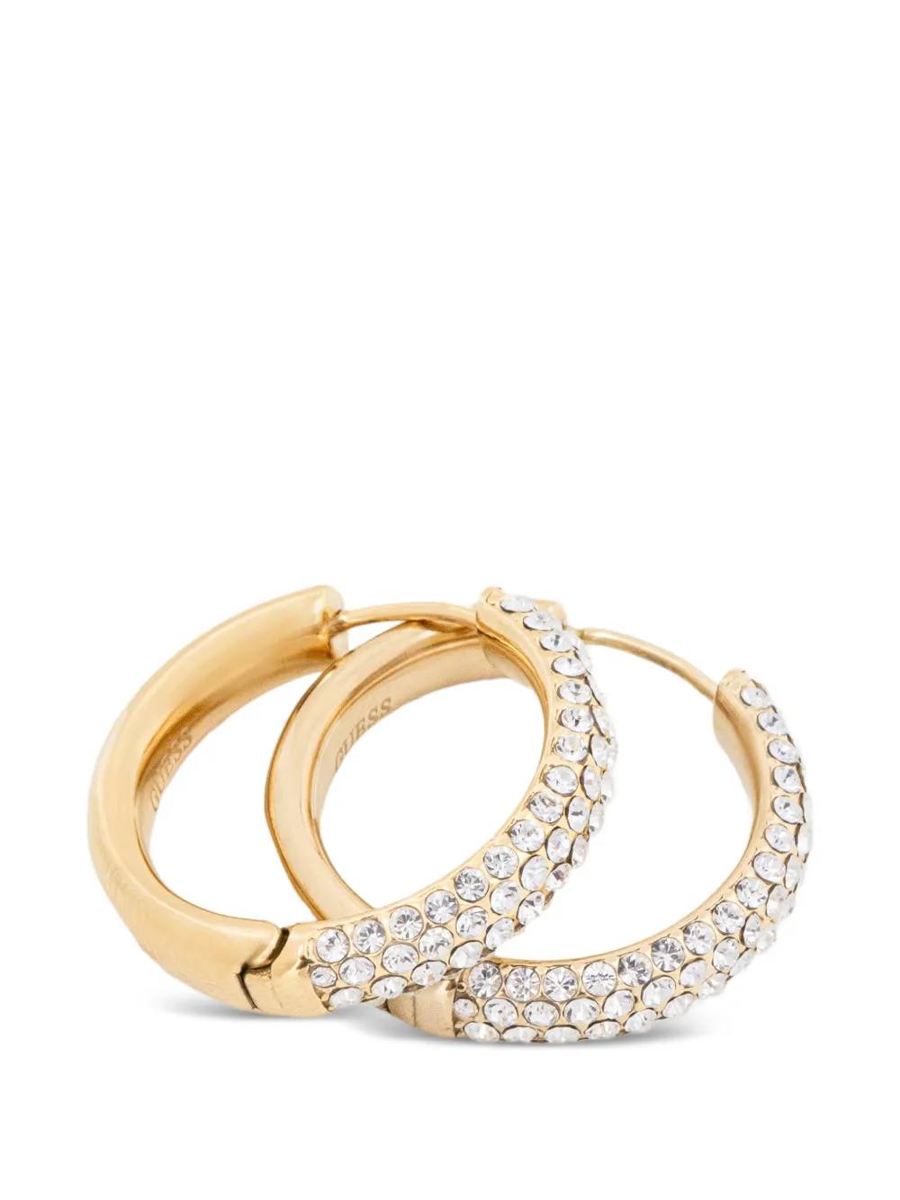 GUESS USA crystal-embellished hoop earrings - Oro