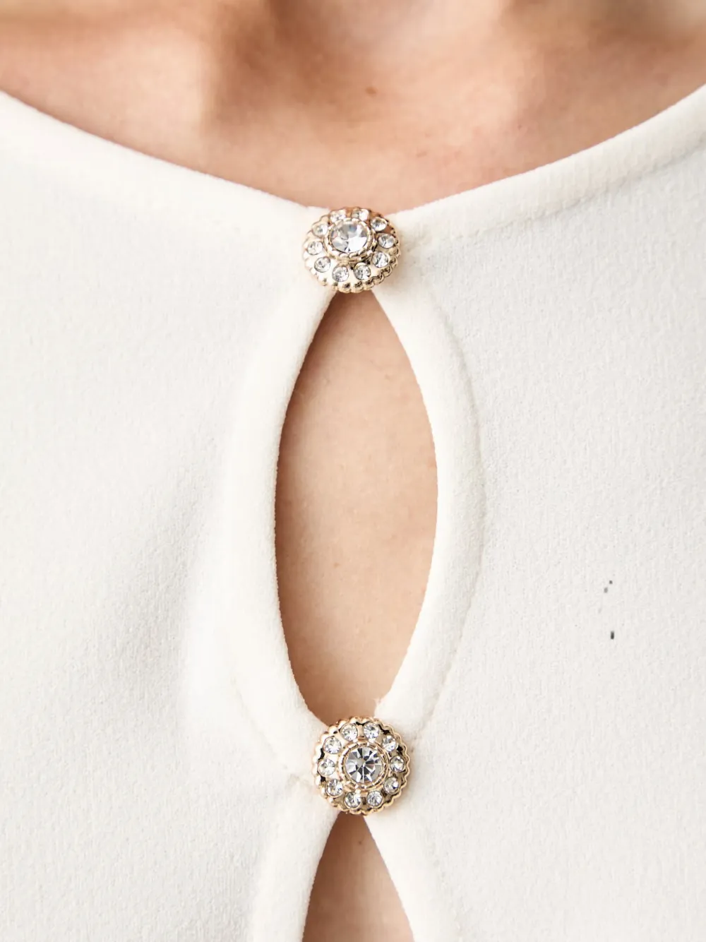 GUESS USA Mini-jurk verfraaid met kristallen en sleutelgatdetail Wit
