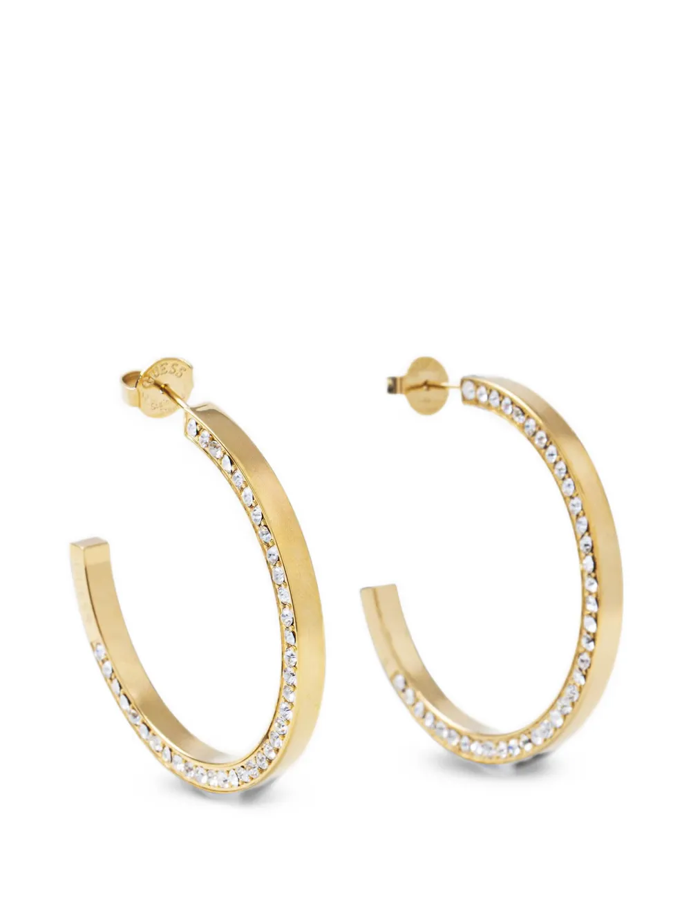 GUESS USA Gold crystal hoop earrings