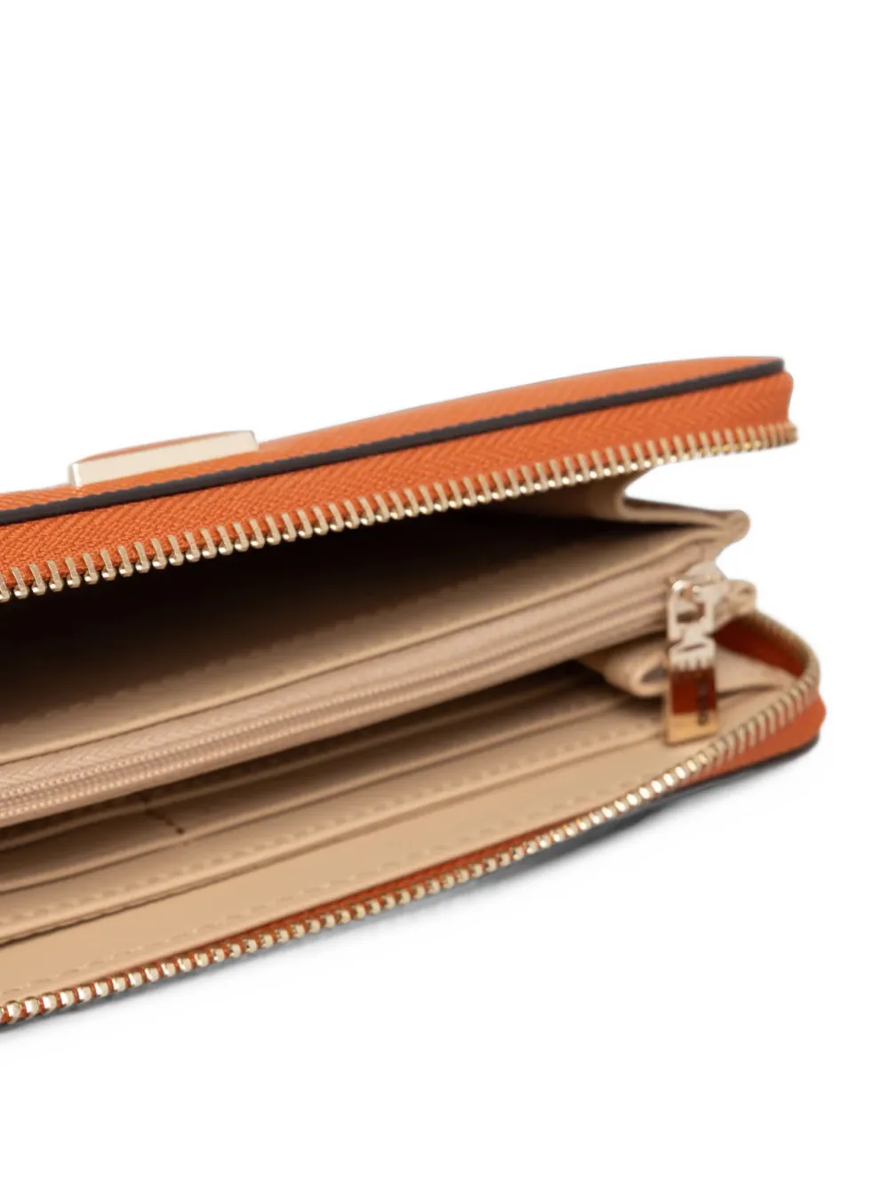 GUESS USA logo-plaque saffiano-effect wallet Oranje