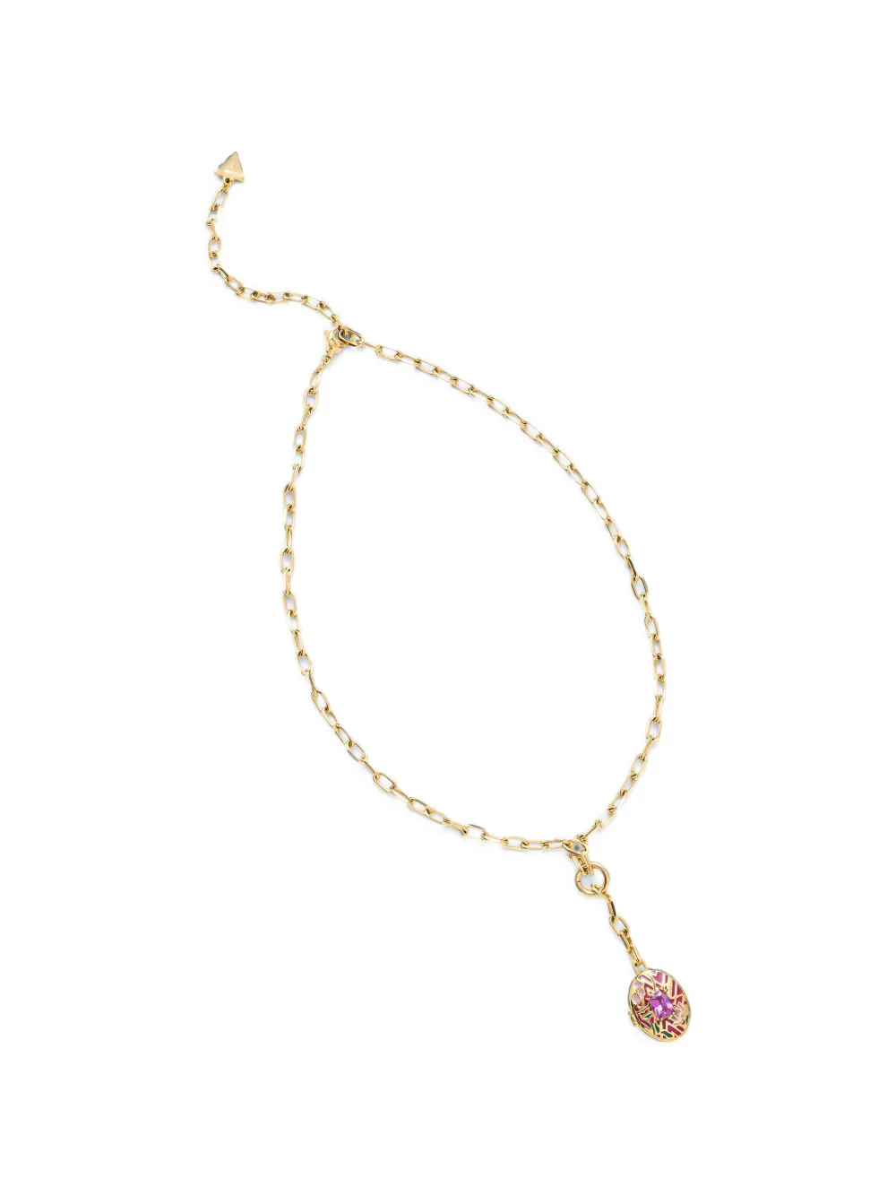 GUESS USA gold pink Sakura Secret charm necklace - Oro