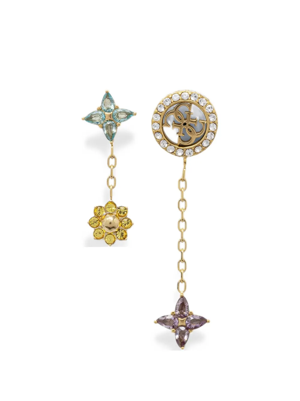GUESS USA gold 4G crystals set earrings