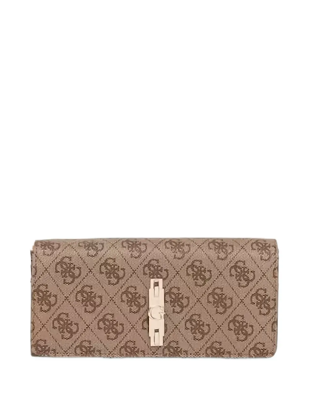 GUESS USA Yvonne monogram-print logo-plaque wallet - Braun