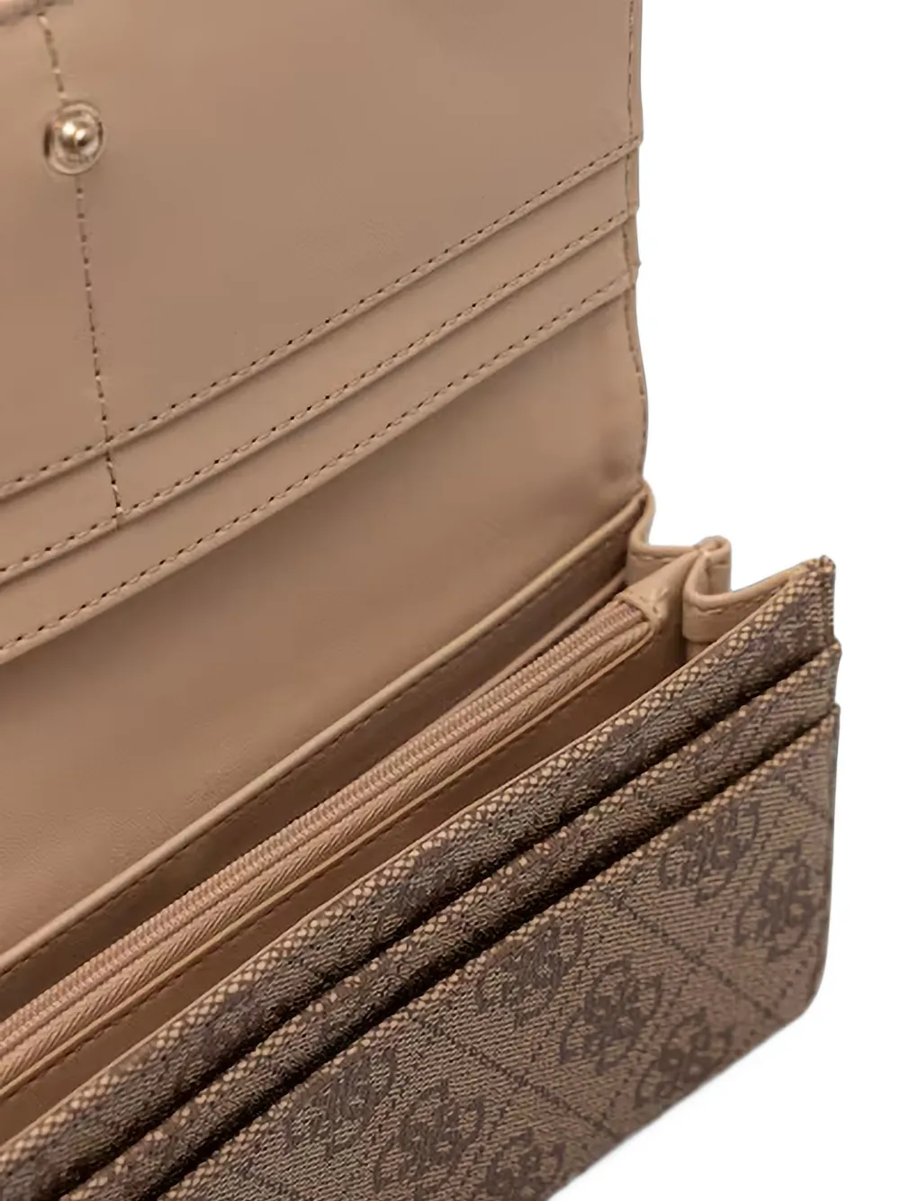 GUESS USA Yvonne portemonnee met monogram-print en logo-plakkaat Bruin