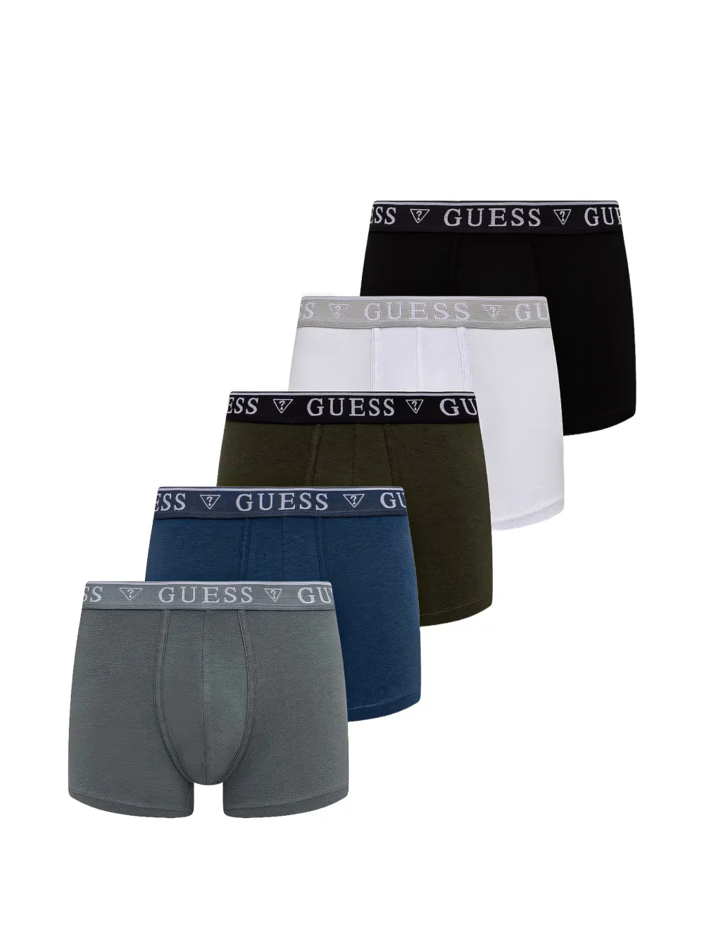 GUESS USA logo-waistband trunks (set of five) - Nero
