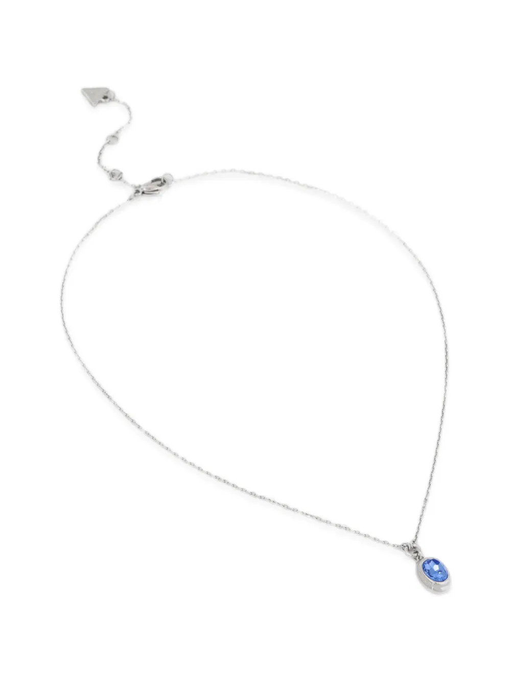 GUESS USA Divine crystal-pendant cable-chain necklace - Argento