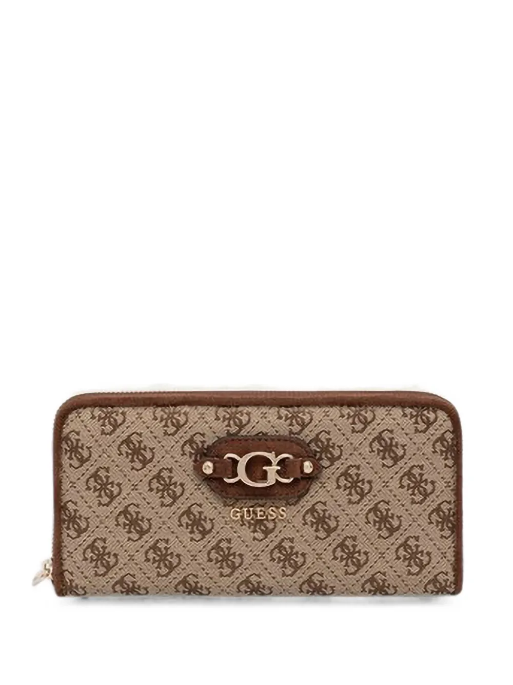 GUESS USA maxi Samantha monogram-print logo-plaque wallet - Toni neutri