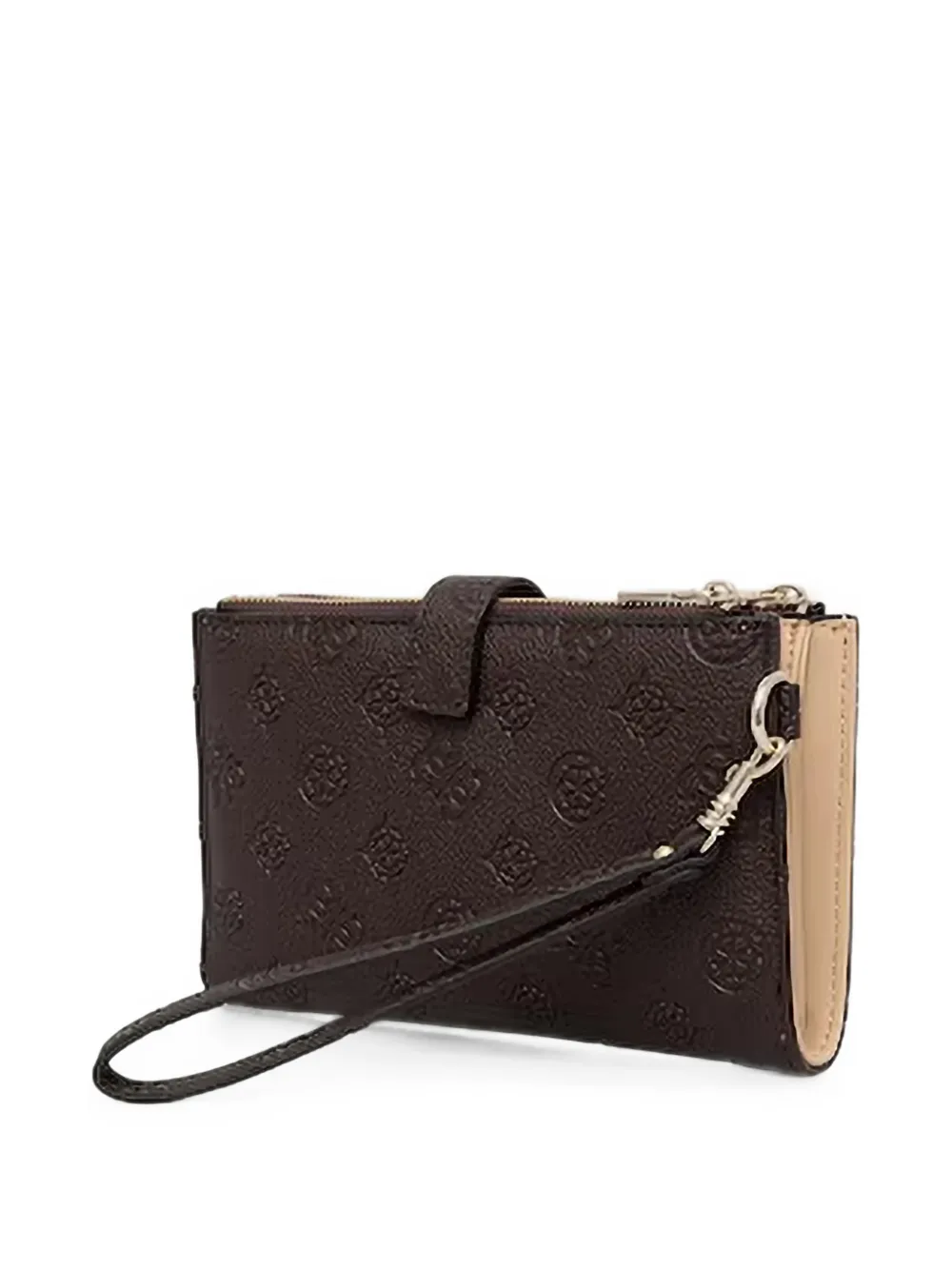 GUESS USA Blake portemonnee met logo-reliëf en rits Bruin