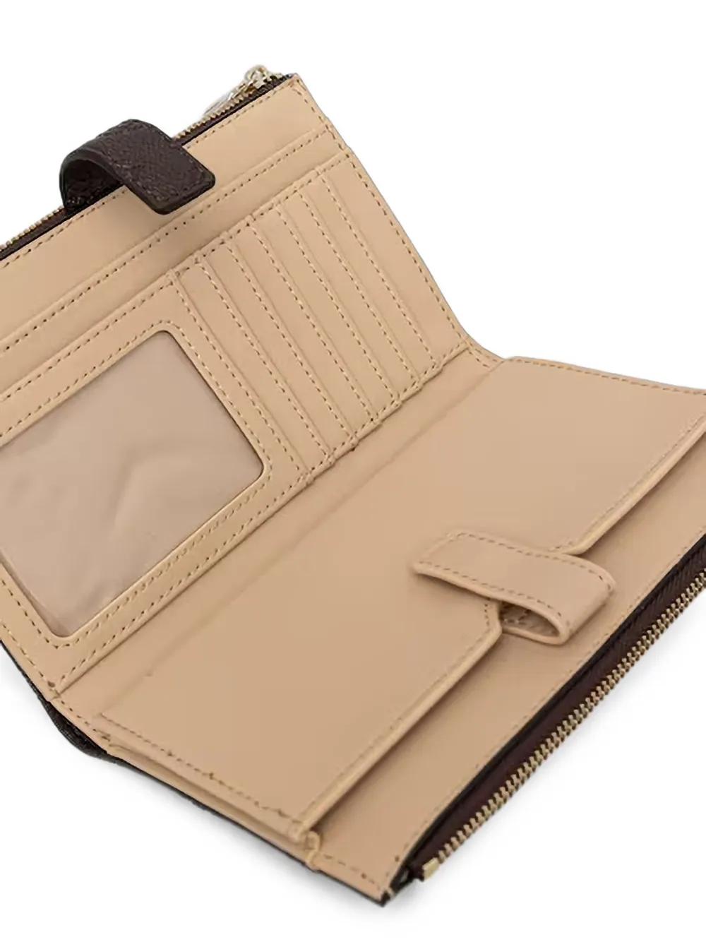 GUESS USA Blake portemonnee met logo-reliëf en rits Bruin