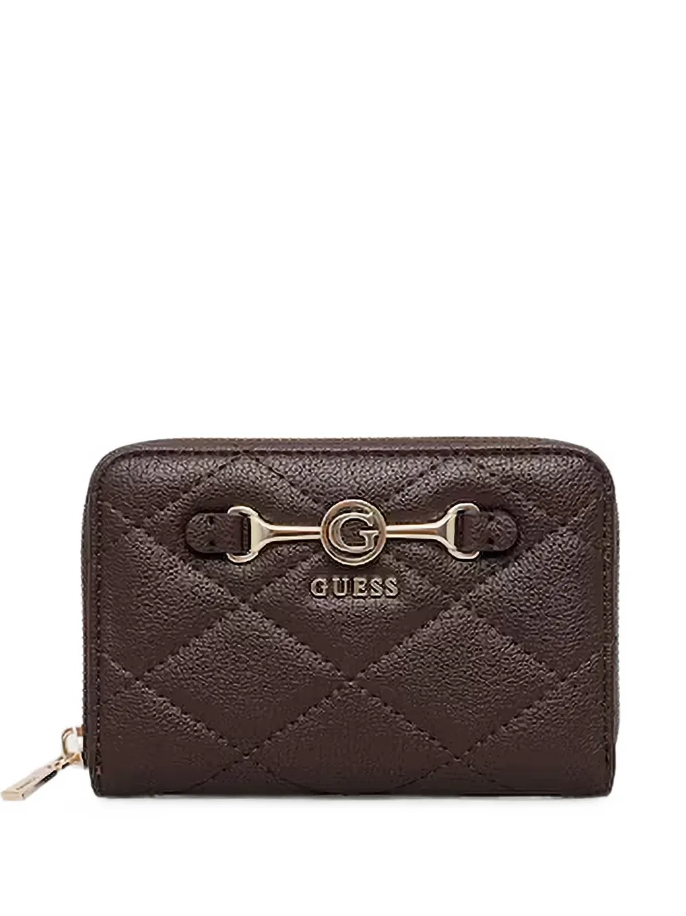 GUESS USA Frances quilted logo-plaque wallet - Marrone