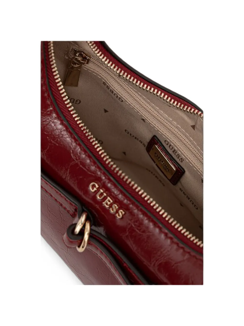 GUESS USA Taylor schoudertas met gespbandje en bloembedel Rood
