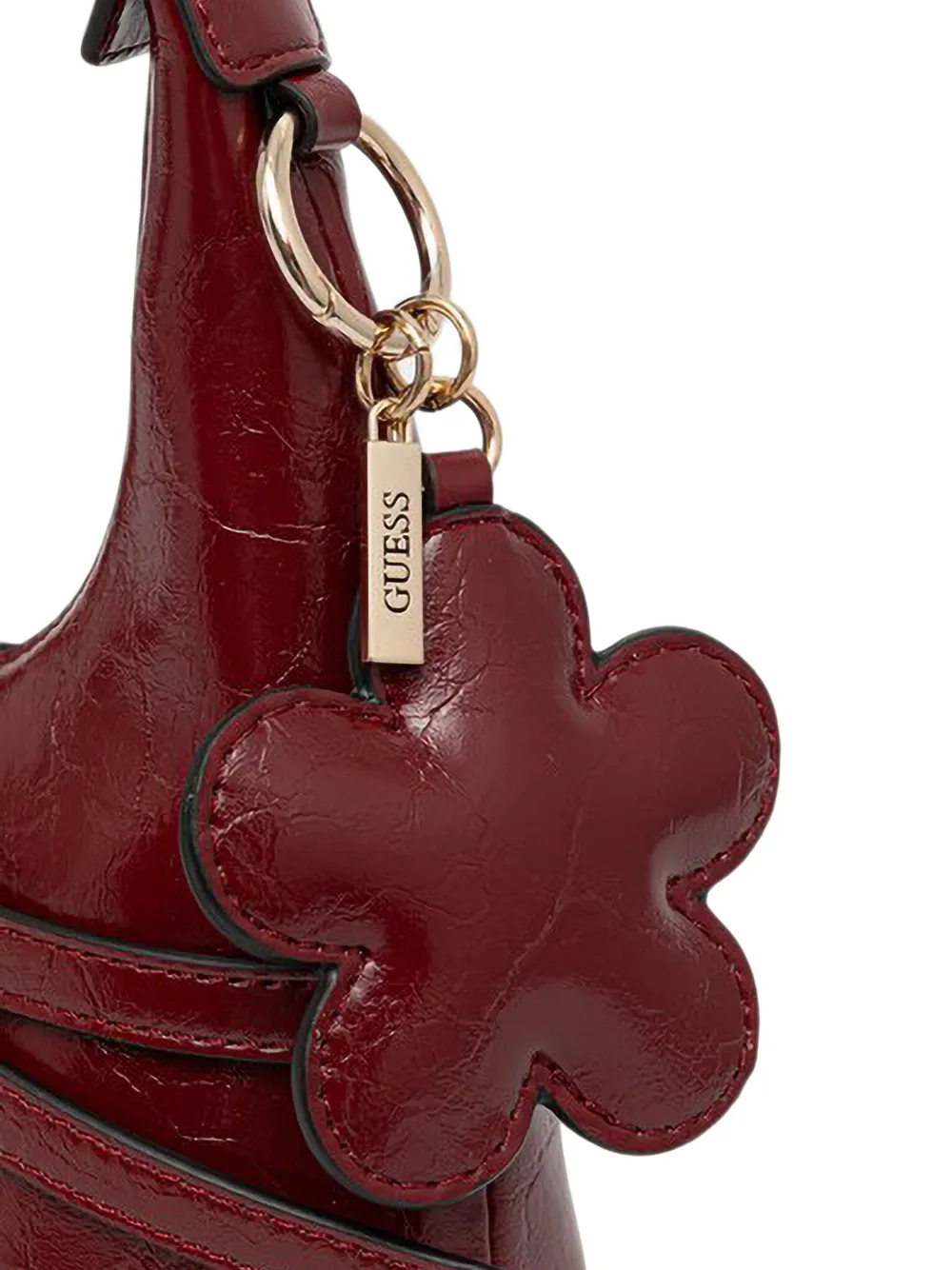 GUESS USA Taylor schoudertas met gespbandje en bloembedel Rood