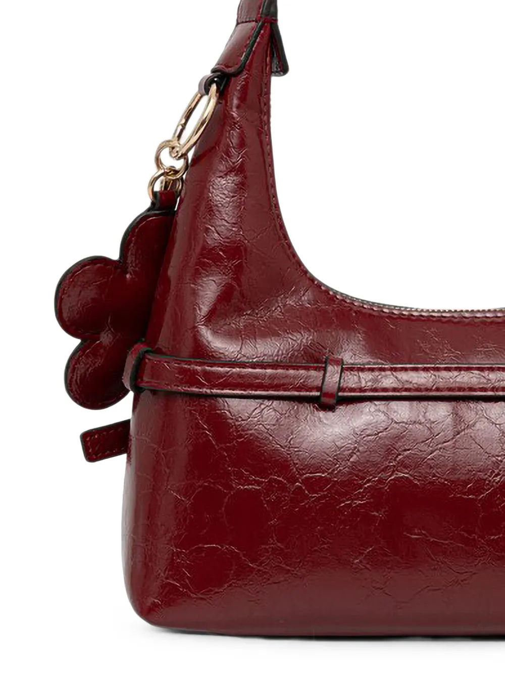 GUESS USA Taylor schoudertas met gespbandje en bloembedel Rood
