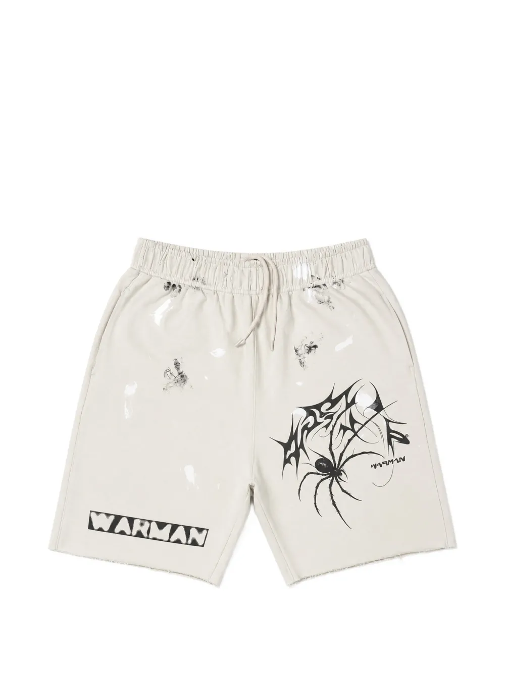WARMAN graphic-print paint-splatter track shorts