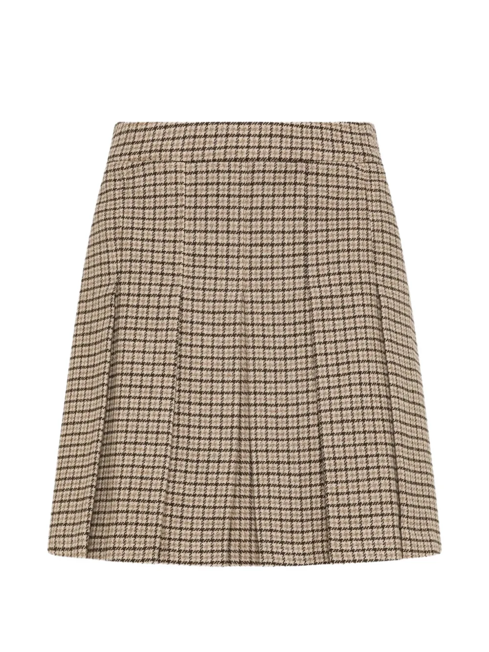 Seventy houndstooth-pattern pleated mini skirt - Toni neutri
