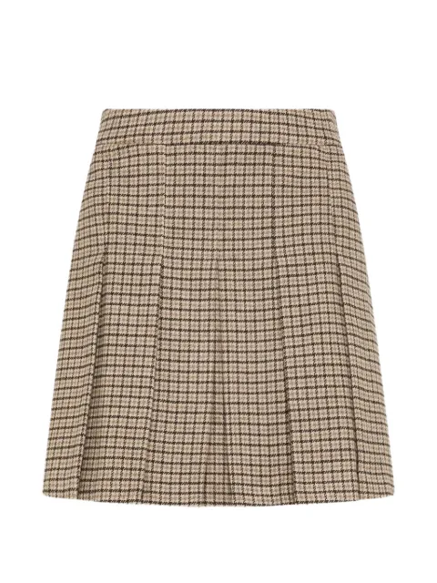Seventy houndstooth-pattern pleated mini skirt