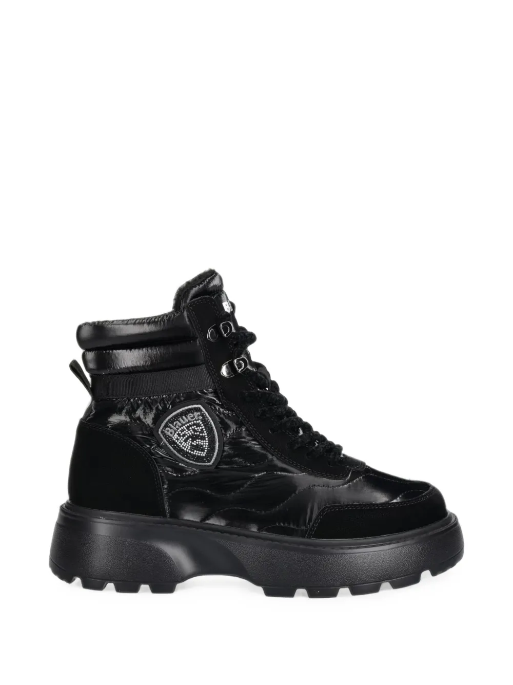 Blauer Blanca Quilted Panelled Boots In Black