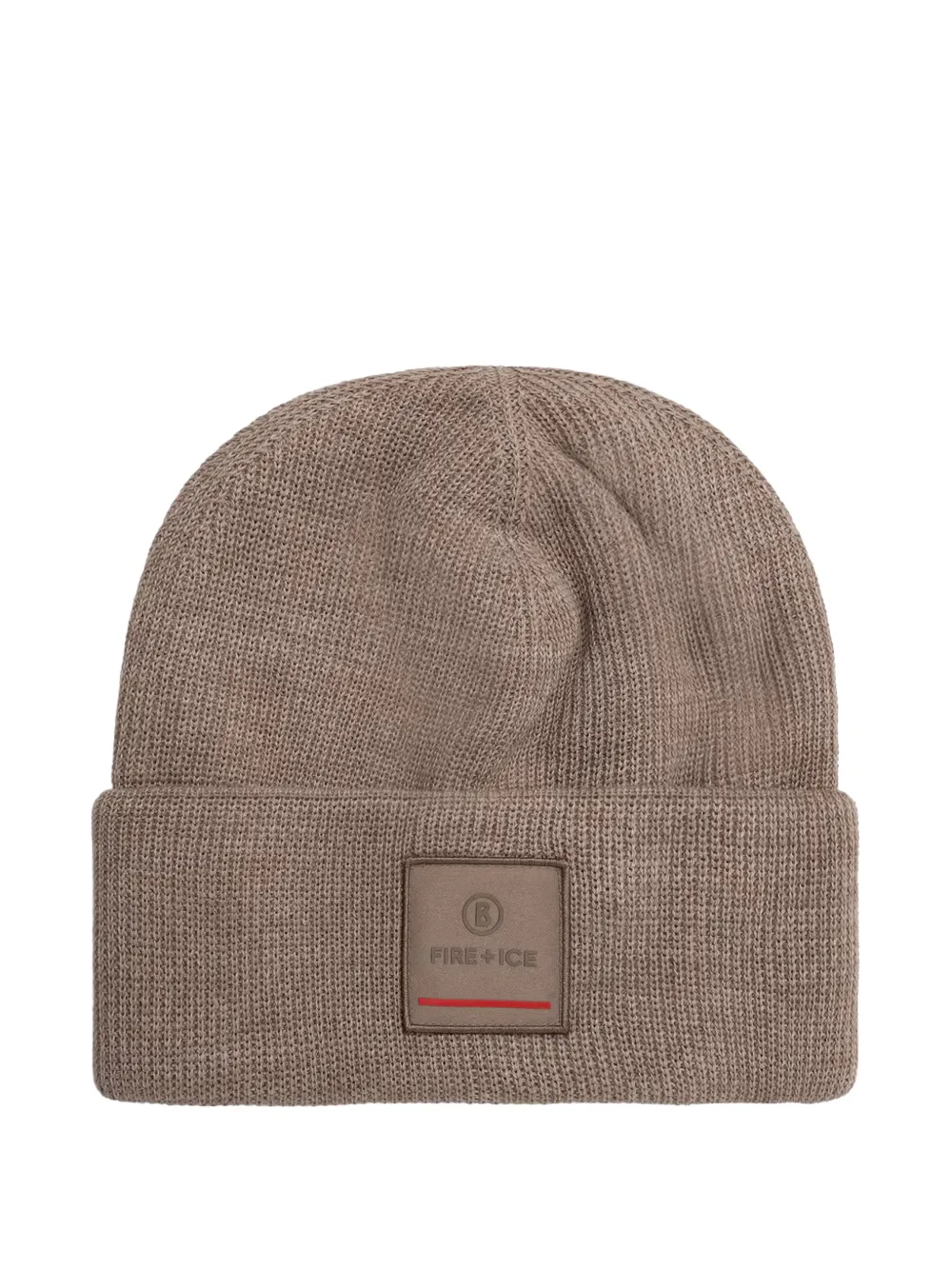 BOGNER FIRE+ICE Tarek logo-patch ribbed beanie hat - Marron