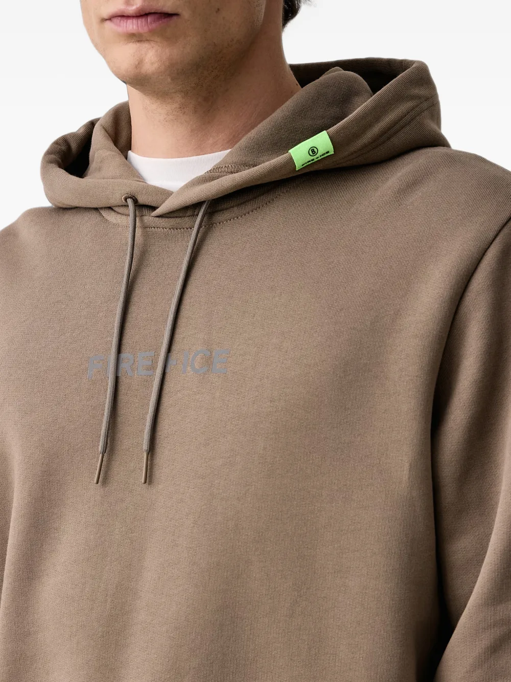 BOGNER FIRE+ICE Covell hoodie met logoprint en trekkoord Bruin