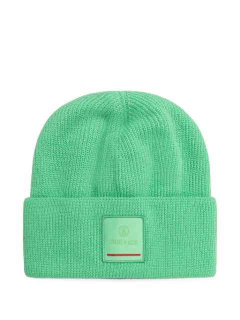 BOGNER Tarek logo-patch ribbed-knit beanie hat
