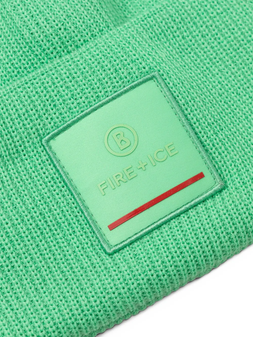 BOGNER Tarek ribgebreide muts met logo-patch Groen