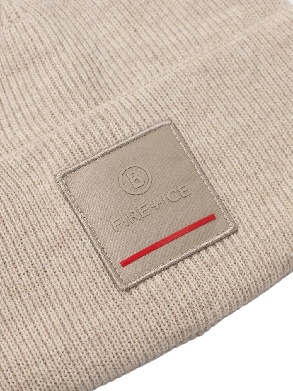 BOGNER FIRE+ICE Tarek muts met logo-patch Beige