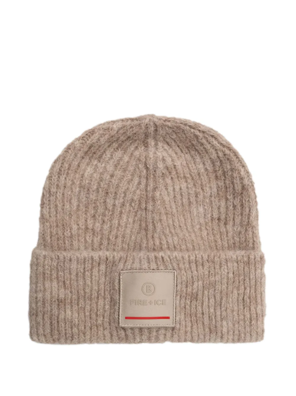 BOGNER FIRE+ICE logo-patch ribbed-knit beanie hat