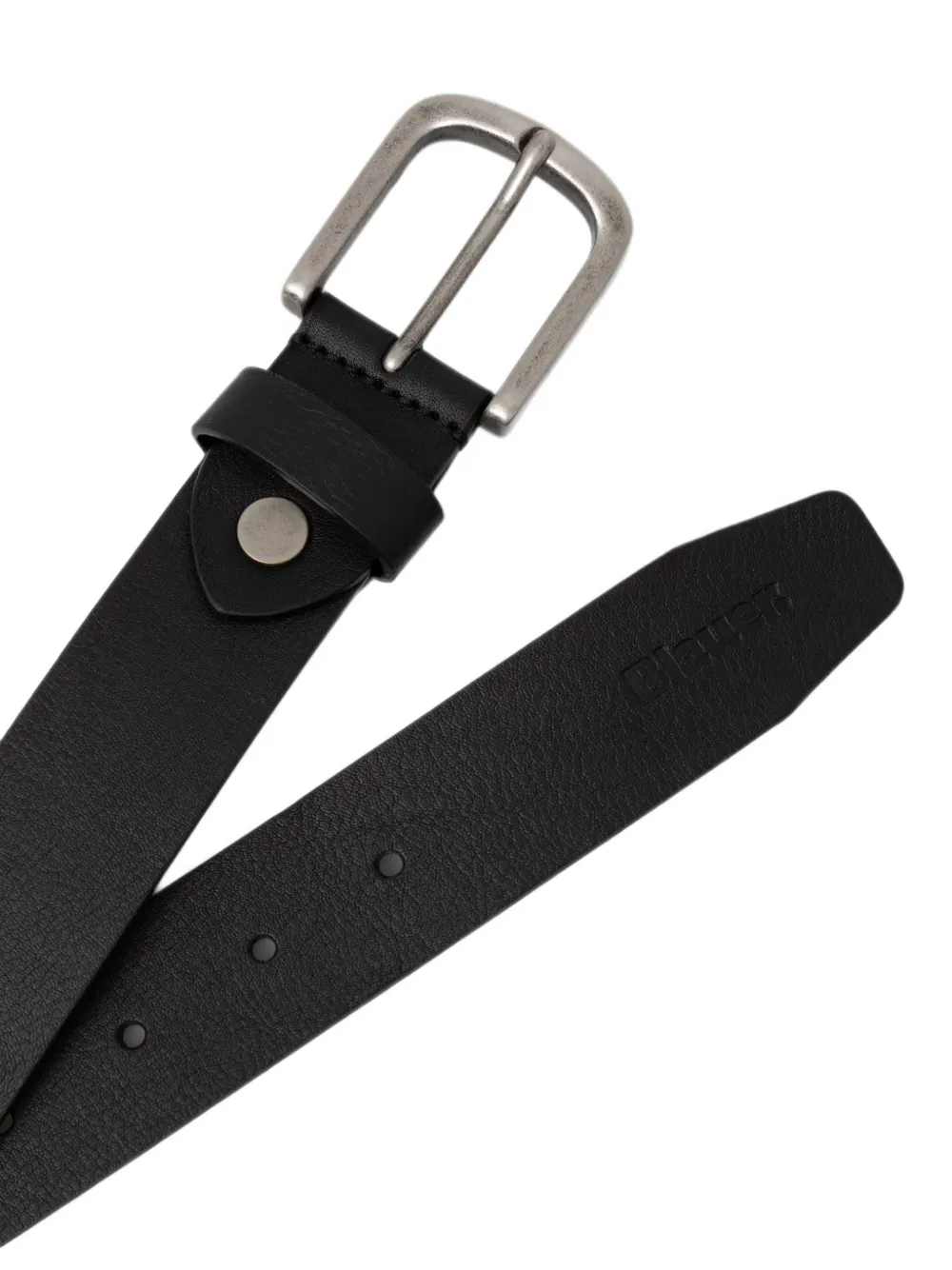 Blauer buckle-fastening leather belt Zwart