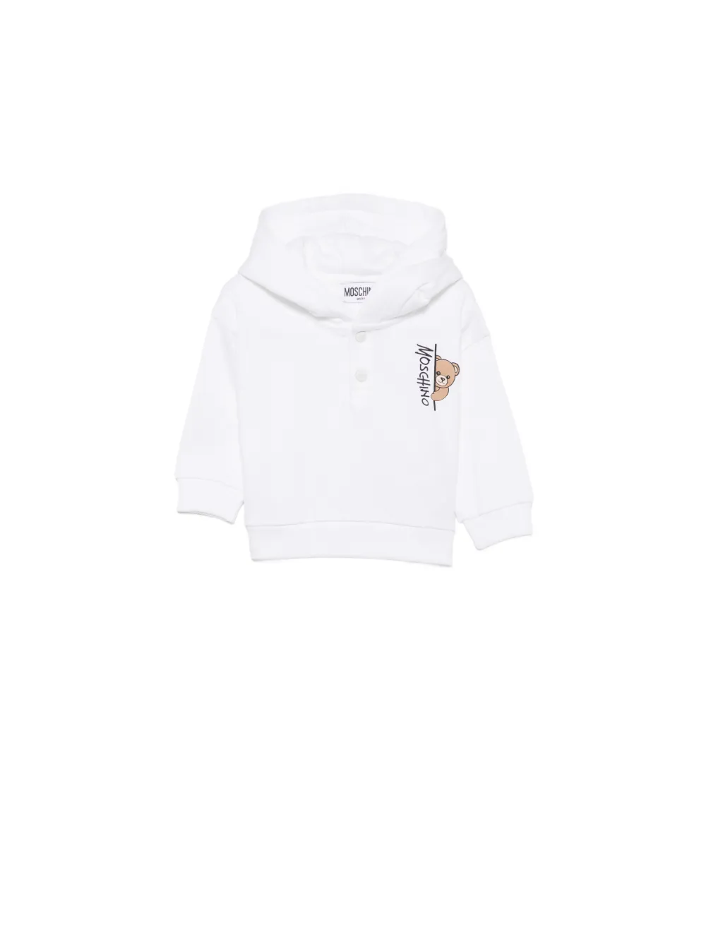 Moschino Kids Teddy Bear-print hoodie - Bianco