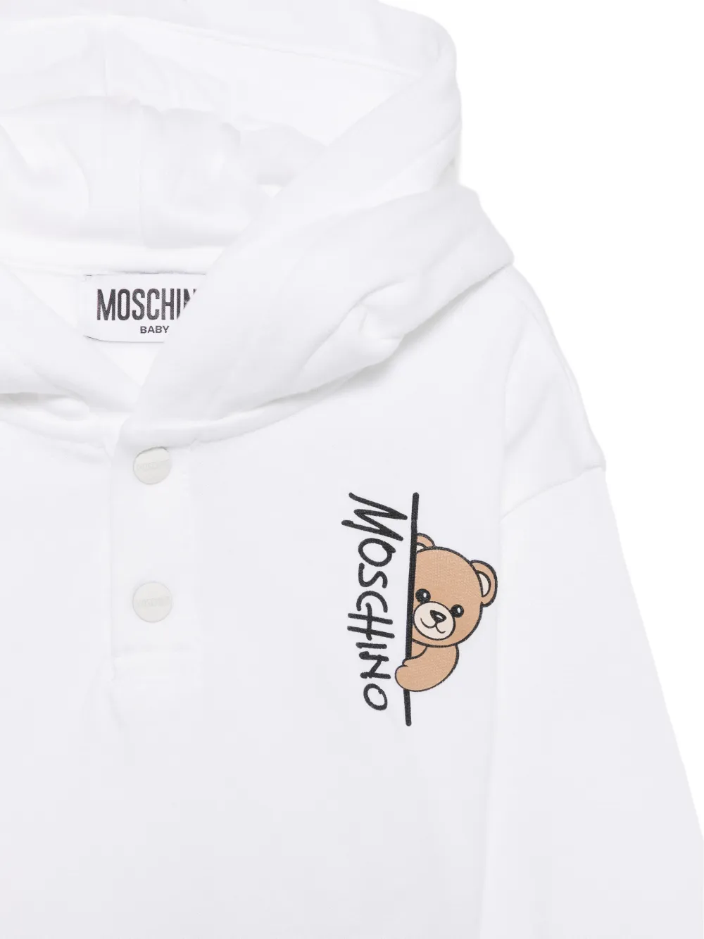Moschino Kids Hoodie met teddybeerprint Wit