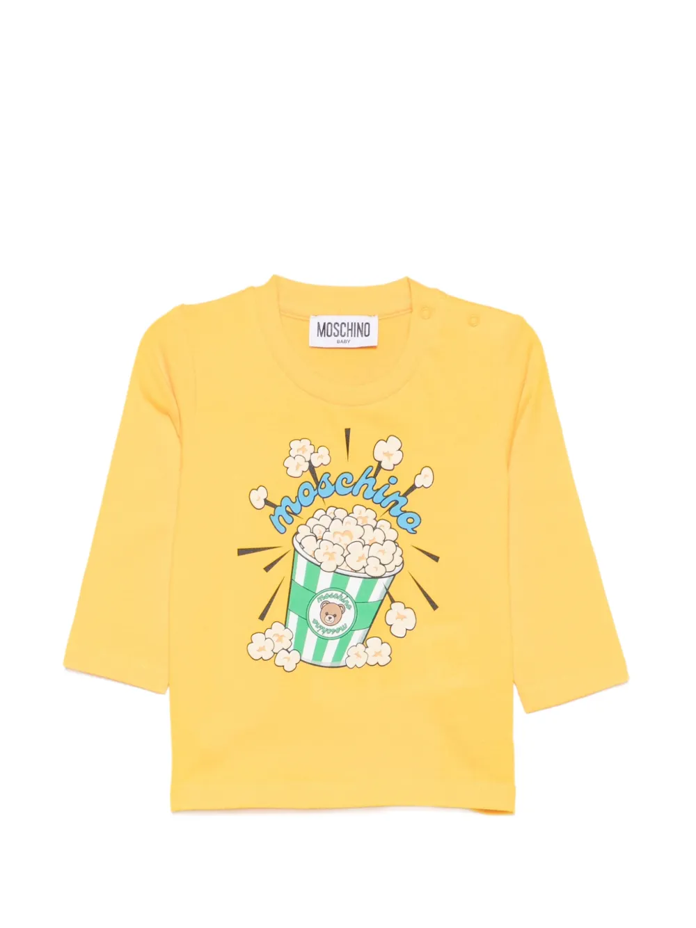 Moschino Kids popcorn-print long-sleeve T-shirt - Giallo
