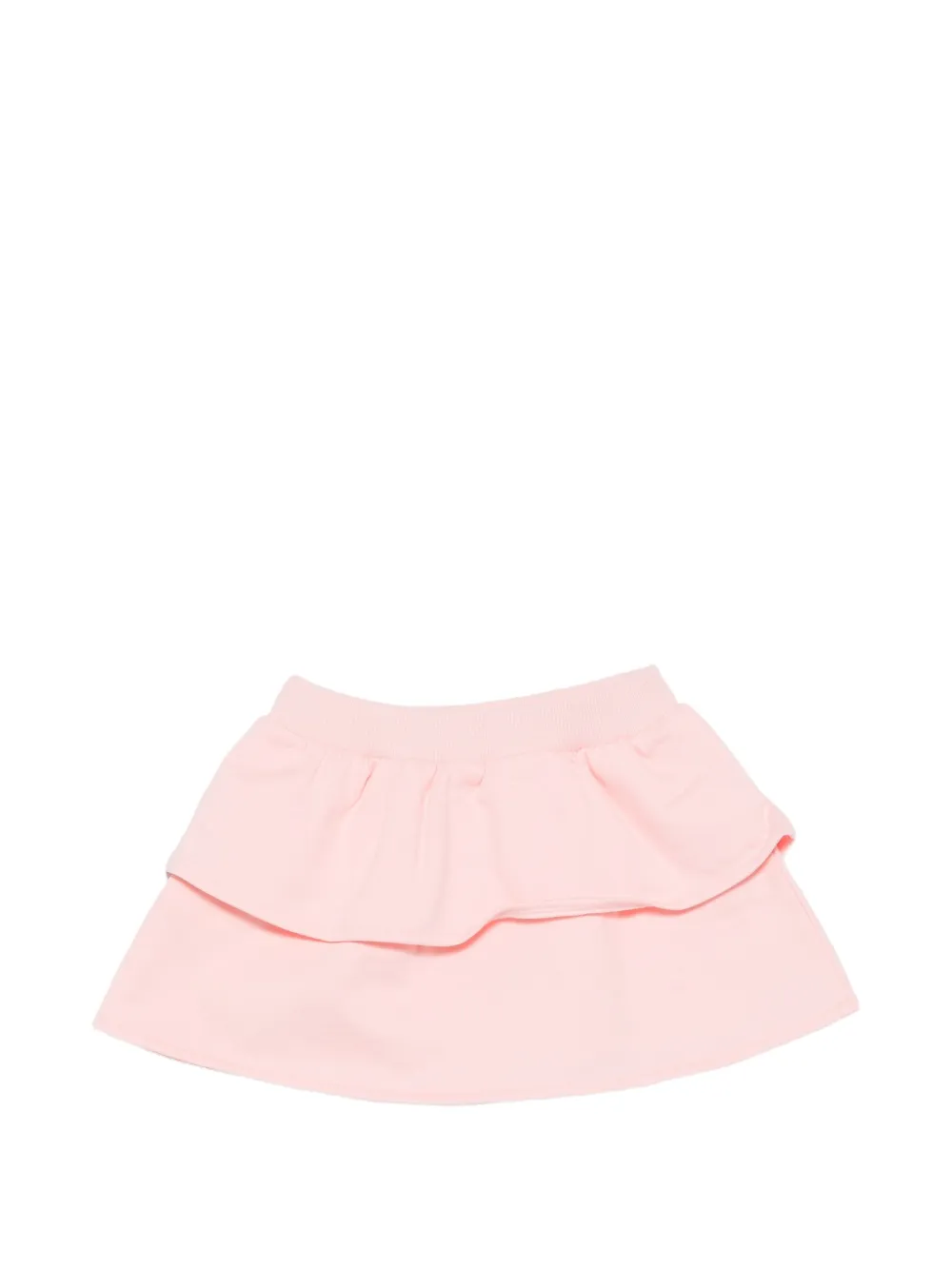 Moschino Kids logo-patch ruffled skirt Roze