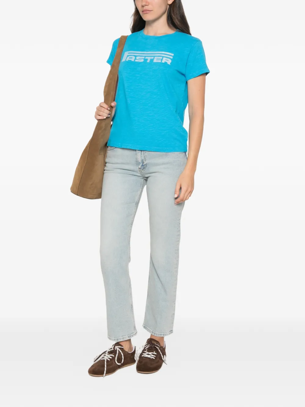 MOTHER The Sinful T-shirt met print Blauw