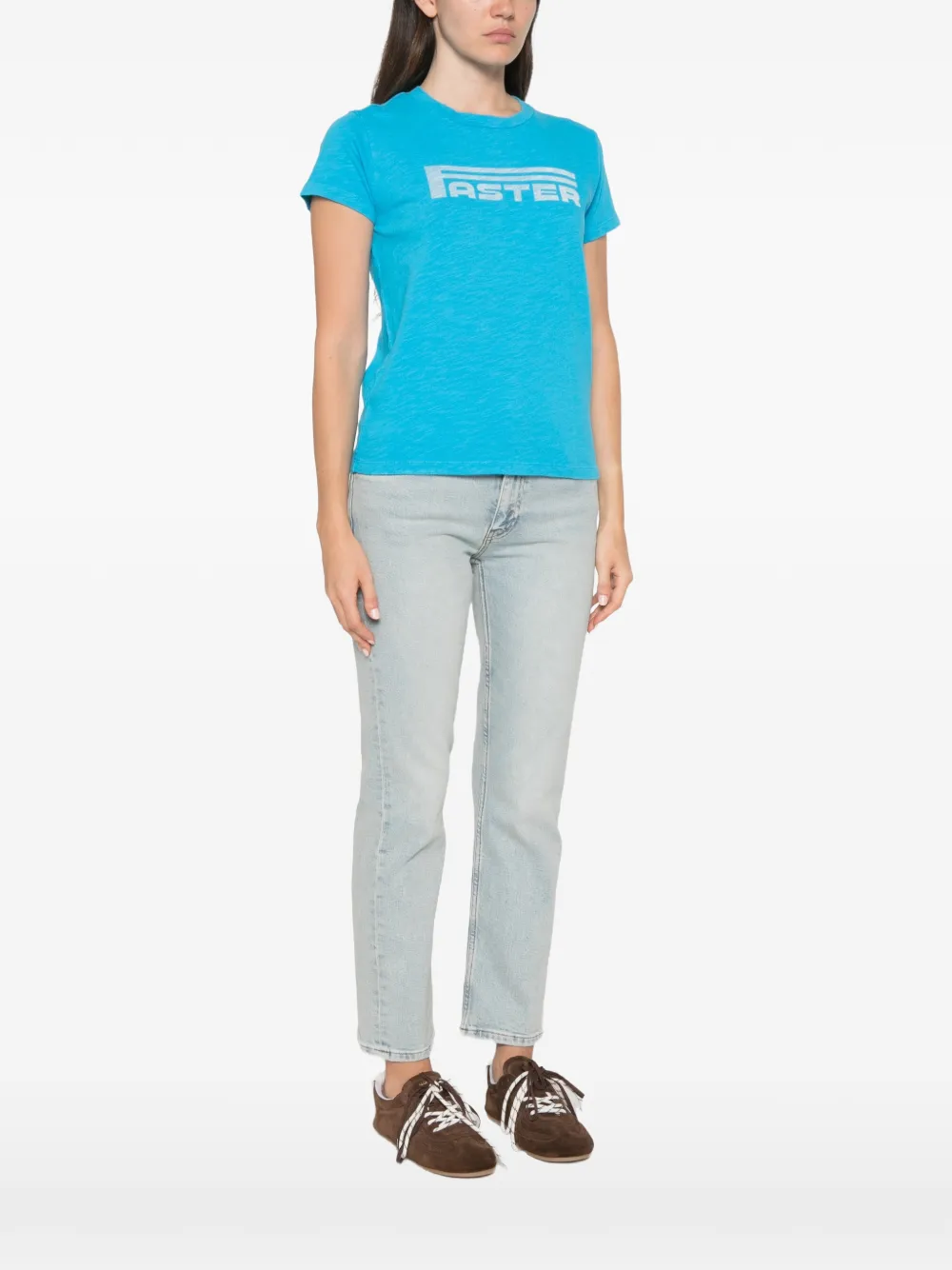 MOTHER The Sinful T-shirt met print Blauw