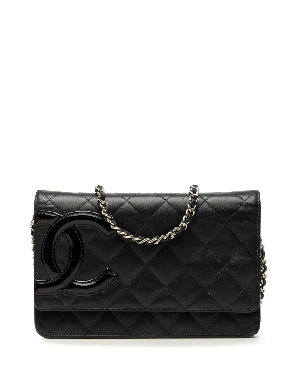 CHANEL Pre-Owned 2012 Quilted Lambskin Cambon Ligne Wallet On Chain crossbody bag - Nero