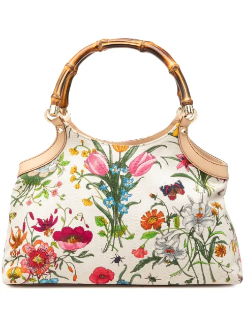 Gucci Pre-Owned bolso de mano Bamboo de lona Flora 2000-2015