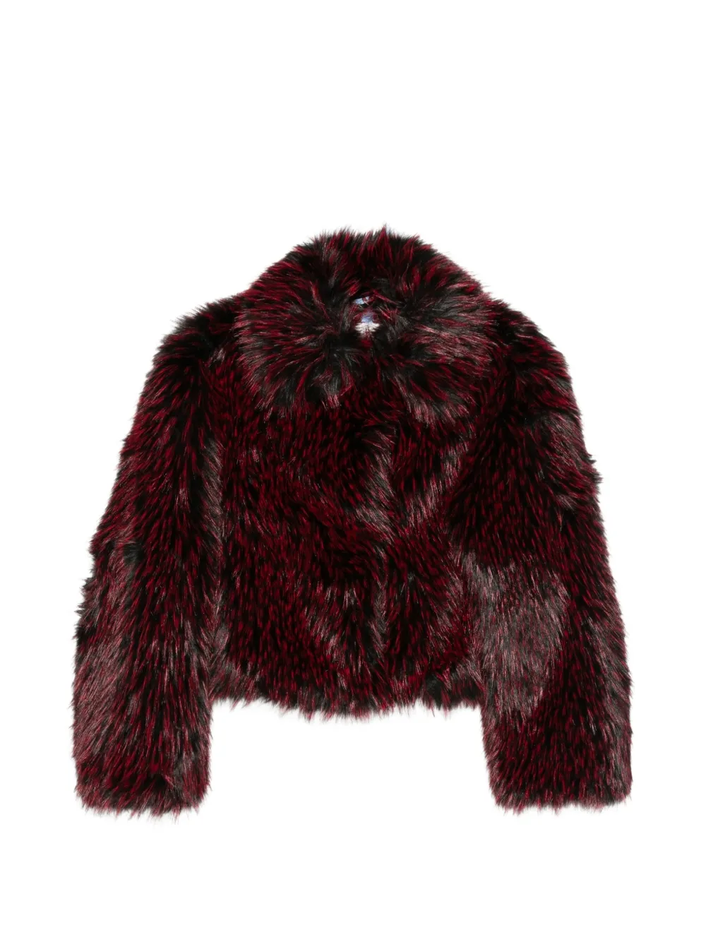 DVF Diane von Furstenberg Kaz faux-fur cropped jacket - Rosso