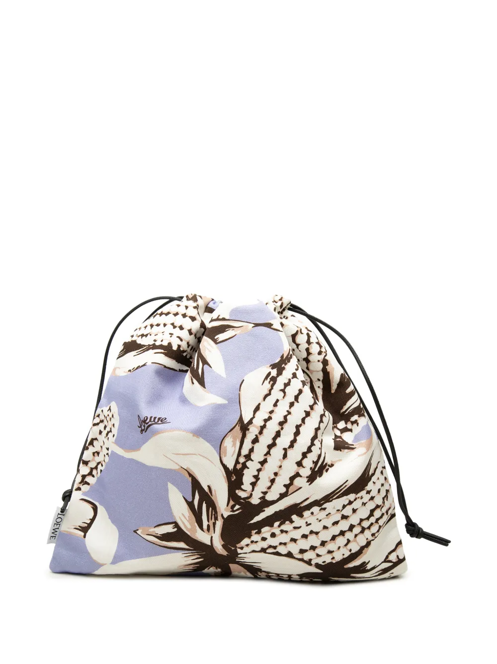 Loewe Pre-Owned 2026 Paulas Ibiza Canvas Corn Print Drawstring pouch - Bianco