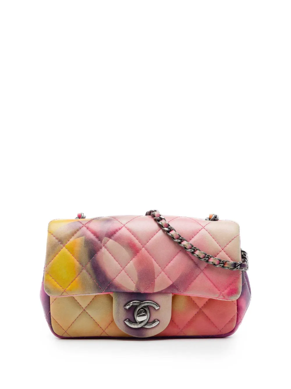 CHANEL Pre-Owned 2014-2015 Extra Mini Quilted Lambskin Flower Power Single Flap crossbody bag - Rosa