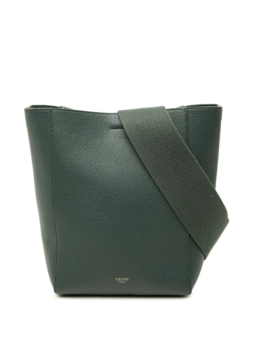 Celine Pre-Owned 2018 Small Soft Grained Calfskin Seau Sangle bucket bag - Verde
