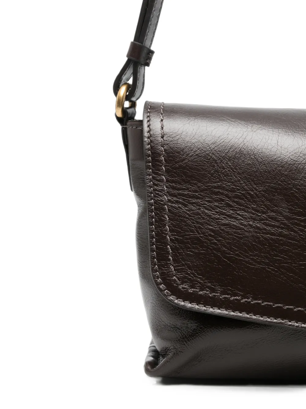GIANNI CHIARINI Eugenia leren schoudertas Bruin