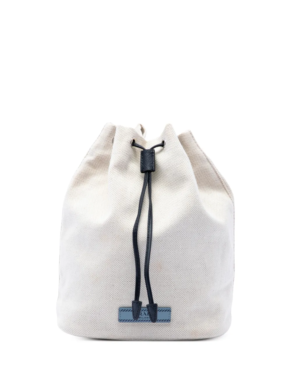 Prada Pre-Owned 2013-2026 Mistolino Clutch aus Canvas mit Kordelzug - Weiß