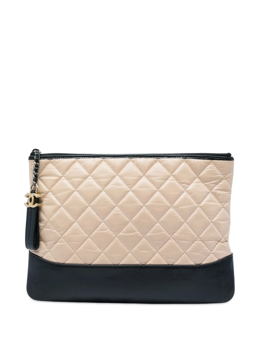 CHANEL Pre-Owned 2018 Medium Bicolor Quilted Aged Calfskin Gabrielle O Case clutch bag - Nero